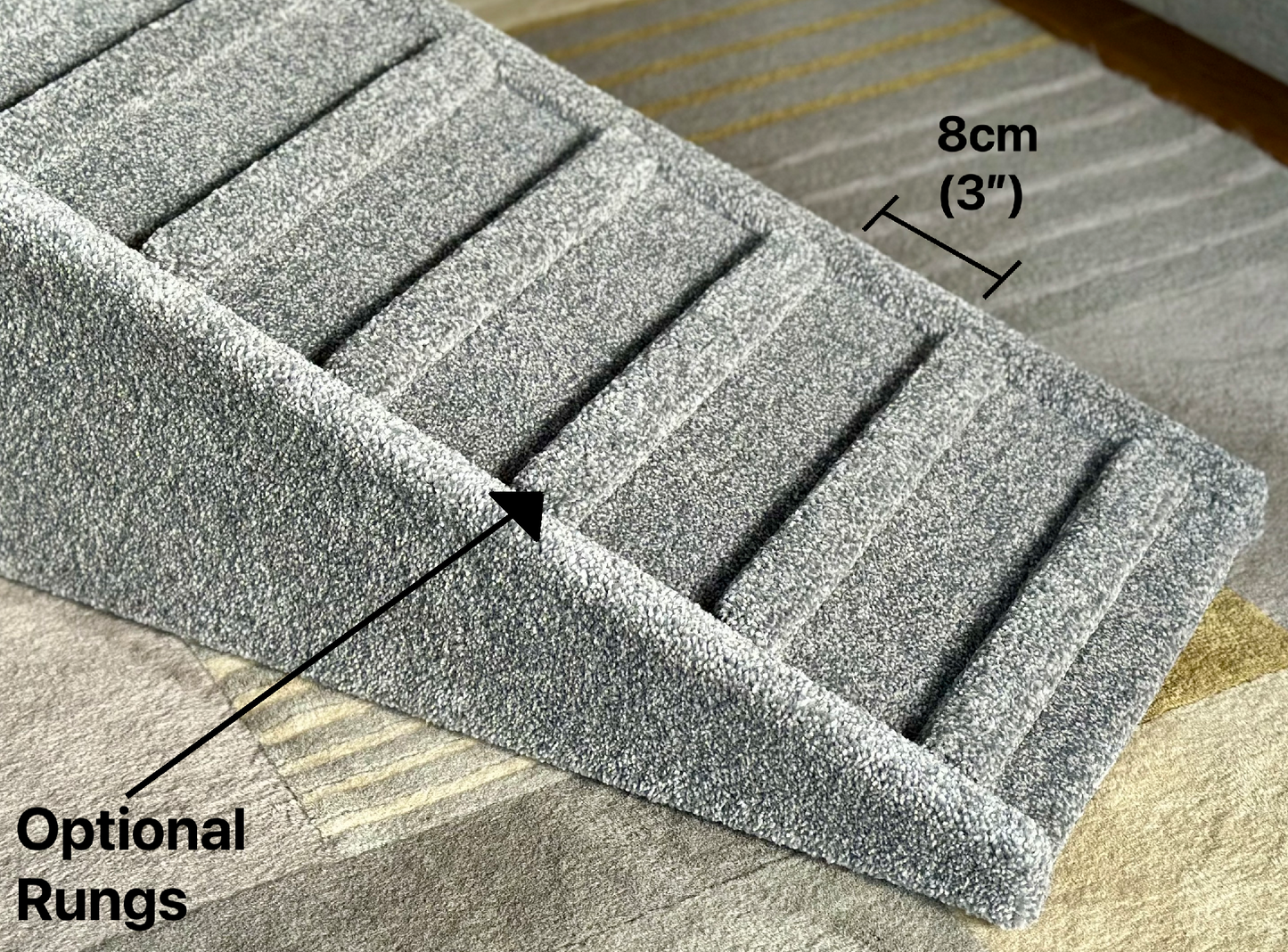 46cm (18") High Double Landing Carpeted Wood Dog, Cat, Pet Ramp