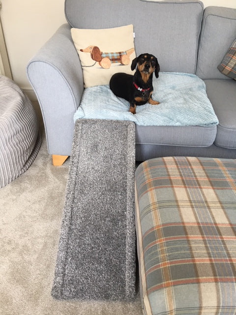 38cm (15") High Carpeted Wood Dog, Cat, Pet Ramp Without Landing