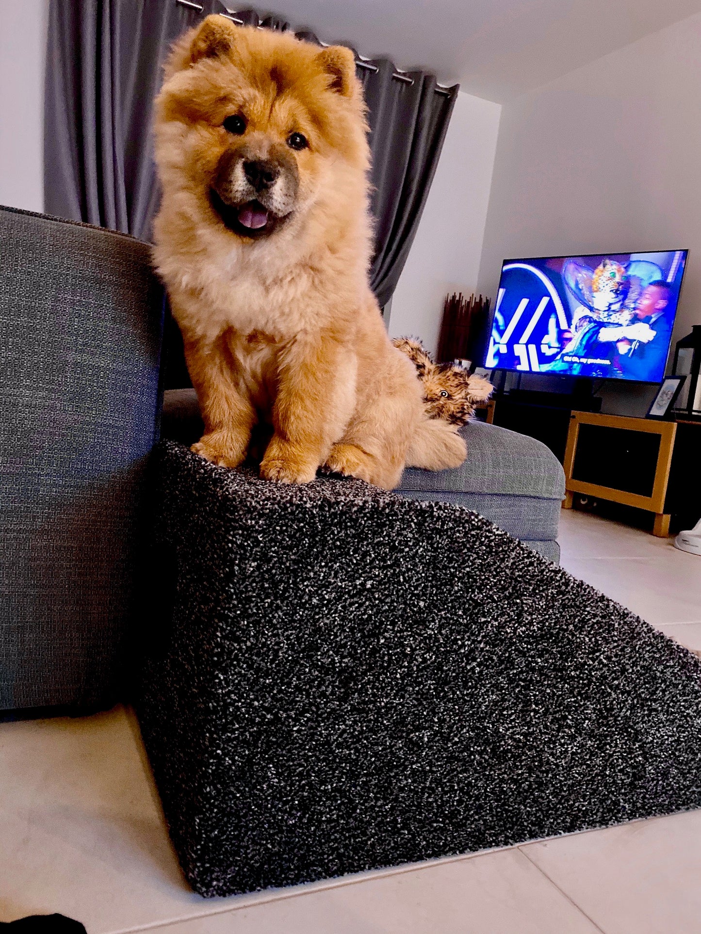 30cm (12") High Carpeted Wood Dog, Cat, Pet Ramp